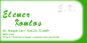 elemer komlos business card
