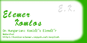 elemer komlos business card